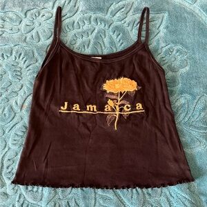 Jamaica Black Cotton Tank Top